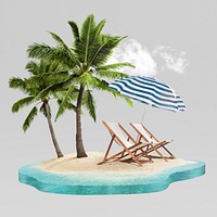 Beach vacation, tropical nature design psd