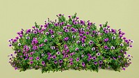 Flower bush collage element, nature design psd
