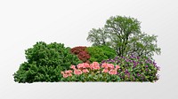 Bush collage element, nature design psd