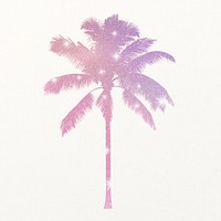 Aesthetic holographic palm tree isolated on white, nature design vector