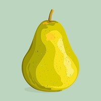 Pear fruit clipart, realistic illustration design