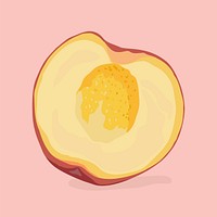Peach clipart, fruit illustration design psd