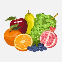 Fruits clipart, healthy illustration design psd