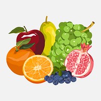 Fruits clipart, healthy illustration design vector