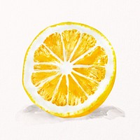 Watercolor lemon clipart, fruit illustration psd