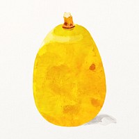 Yellow melon clipart, watercolor fruit