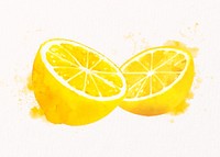 Watercolor lemon clipart, fruit illustration psd