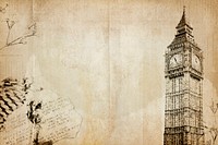 Vintage Big Ben background, famous clock tower psd