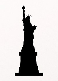 Statue of Liberty silhouette clipart, New York's famous attraction psd