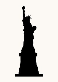 Statue of Liberty silhouette clipart, New York's famous attraction vector