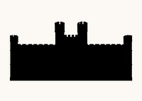 Leeds Castle silhouette, famous UK tourist attraction vector