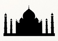 Taj Mahal silhouette background, India's historical landmark