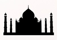 Taj Mahal silhouette background, India's historical landmark psd