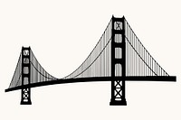 Golden Gate Bridge silhouette in black vector illustration