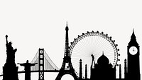 Landmarks silhouette HD wallpaper, travel concept