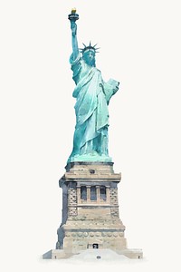 Statue of Liberty watercolor illustration, New York's famous attraction vector