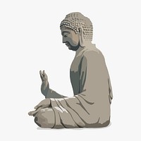 The Big Buddha illustration, Hong Kong's famous monument vector