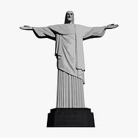 Christ the Redeemer  vectorize illustration, 7 wonders of the world