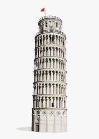 Leaning Tower of Pisa illustration, Italian architecture psd vectorize