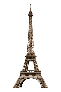 Aesthetic Eiffel Tower illustration, Paris tourist attraction vectorize