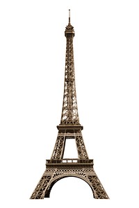 Aesthetic Eiffel Tower illustration, vectorize Paris tourist attraction psd