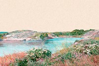 Pond nature background vector, remixed from Childe Hassam’s artwork