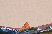 Aesthetic landscape background, surreal mountain collage border psd