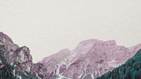 Mountain paper collage HD wallpaper, nature aesthetic border background