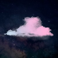 Pink gradient cloud clipart, weather aesthetic vector