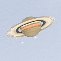 Sparkly Saturn sticker, planet, galaxy aesthetic illustration vector