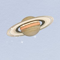 Sparkly Saturn clipart, planet, galaxy aesthetic illustration