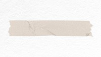 Beige washi tape sticker, ripped paper with texture psd