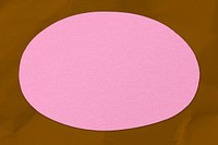 Pink oval frame, paper craft texture psd