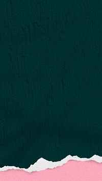 Dark green desktop wallpaper, torn pink paper border