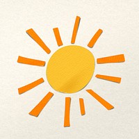 Paper craft sun, collage element vector