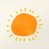 Paper craft sun, nature clipart psd