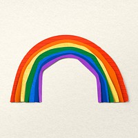 Paper craft rainbow, collage element psd
