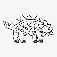 Stegosaurus clipart, doodle dinosaur psd