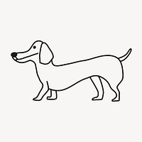 Hand drawn dachshund, dog clipart