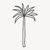 Palm tree, nature doodle clipart 