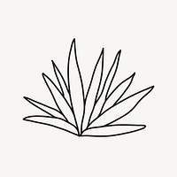 Doodle plant, bush collage element vector