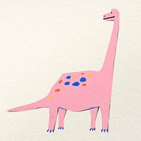 Pink dinosaur, brachiosaurus paper craft clipart