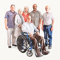 Diverse senior people, retirement home community 