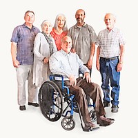 Diverse senior people, retirement home community vector