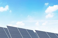 Solar panels border, environment background psd