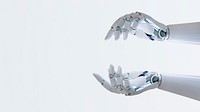 Robot hand desktop wallpaper, futuristic technology, presenting gesture