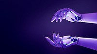 Purple robot hand desktop wallpaper, futuristic technology