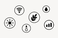 Environment & internet icons graphic vector