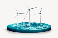 Wind power, alternative energy at sea psd