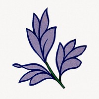 Purple leaf illustration, vintage aesthetic Chinese art